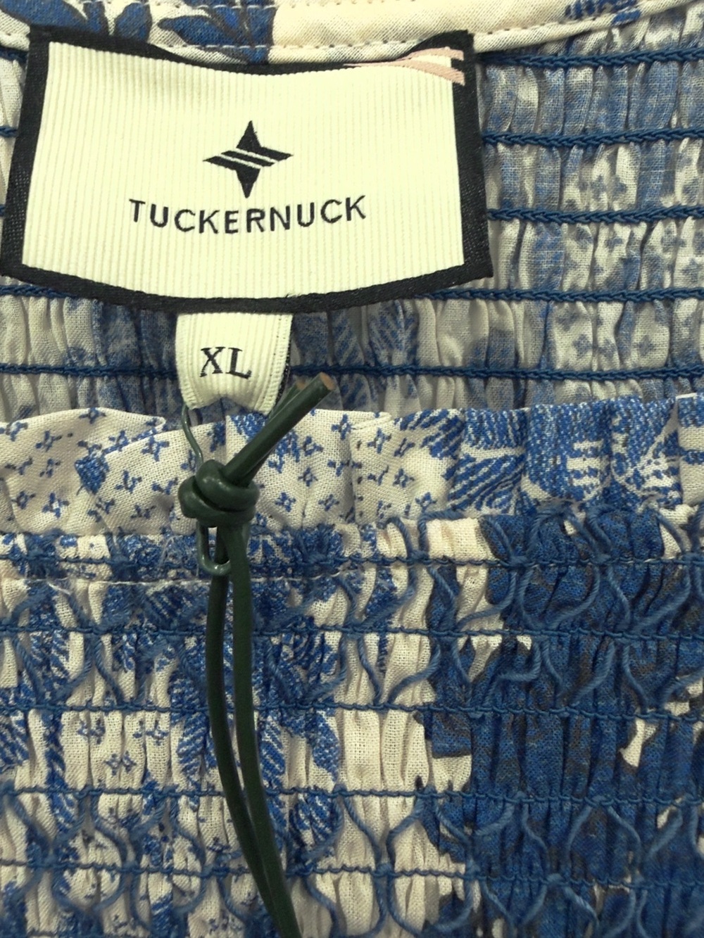 Tuckernuck Blue and White Floral Smocked Midi Dress - Picture 7 of 8